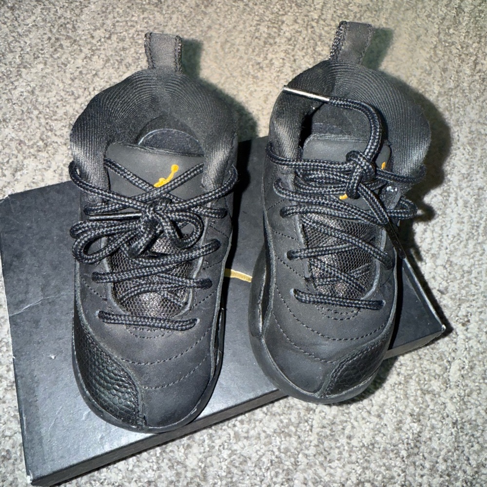 Jordan Kids Black Sneakers with Gold Details